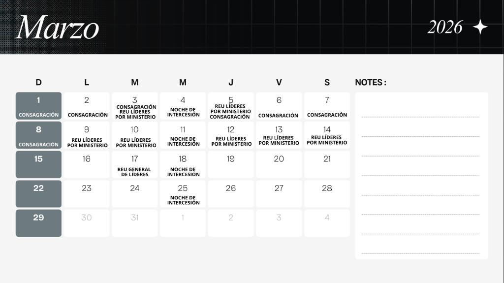 Calendario Marzo